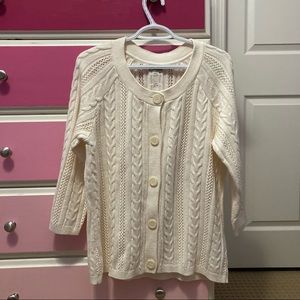 L.L Bean cable knit cream cardigan